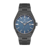 Daniel Klein Mens Blue Dial Watch In Gunmetal
