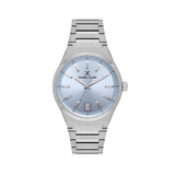 Daniel Klein Mens Silver Watch With Ice Blue Dial