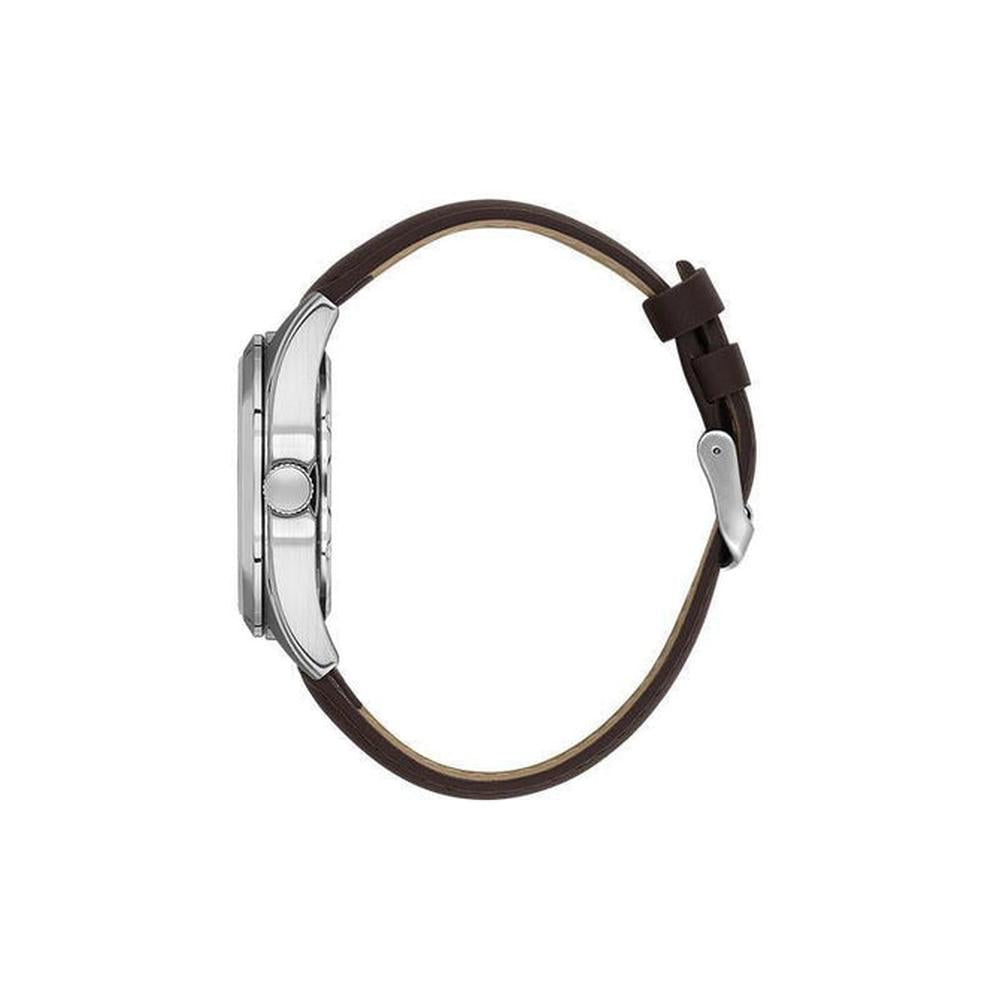 Daniel Klein Mens Blue Dial Leather Strap Watch In Brown