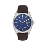 Daniel Klein Mens Blue Dial Leather Strap Watch In Brown