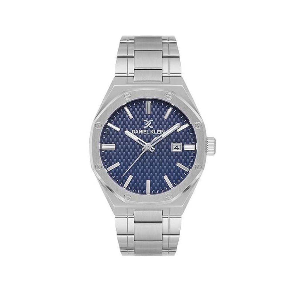 Daniel klein Mens Blue Dial Watch In Silver
