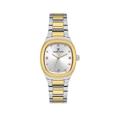 Daniel Klein Womens Cushion Case Two Tone Watch In Gold And Silver