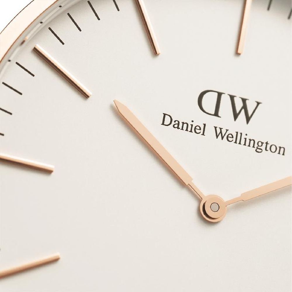 Daniel Wellington Unisex Mawes White Dial Watch In Brown