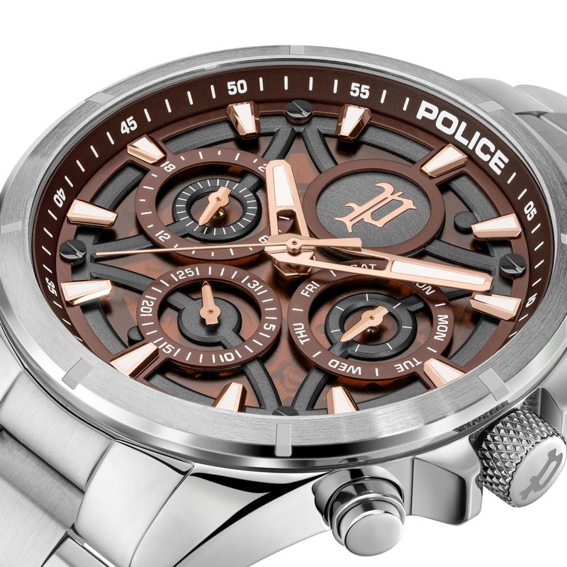 Police Defender Watch Brown Dial