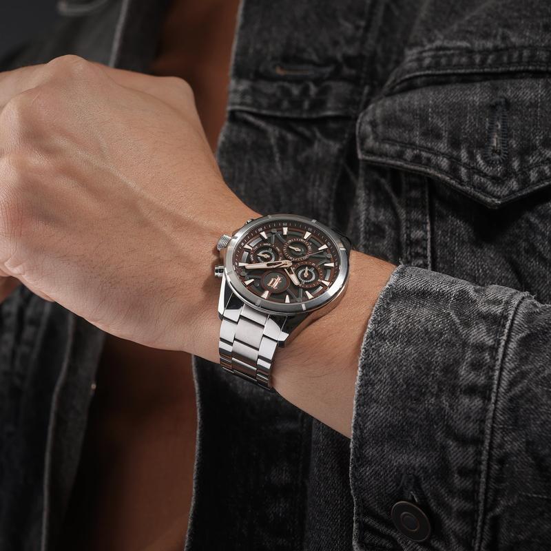Police Defender Watch Brown Dial