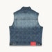 Tshepo Jeans Mens Ovi Monogram Denim Waistcoat In Blue