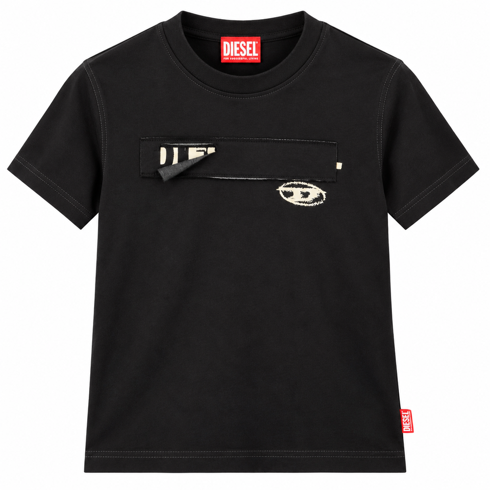 Diesel Ladies T-Reg-Zal-V1 Relaxed T-Shirt In Black