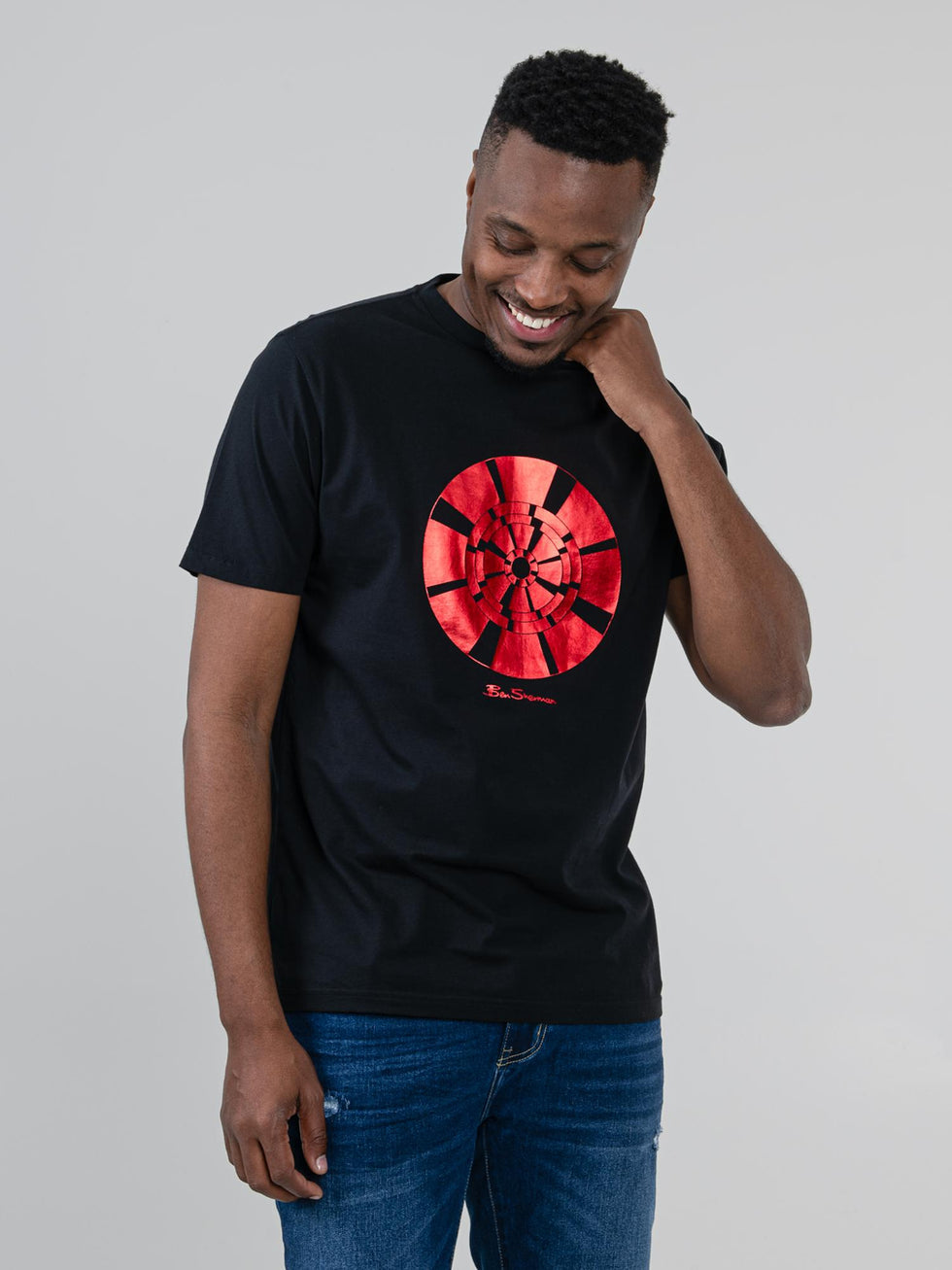 Ben Sherman Mens Disk Foil T-Shirt In Black