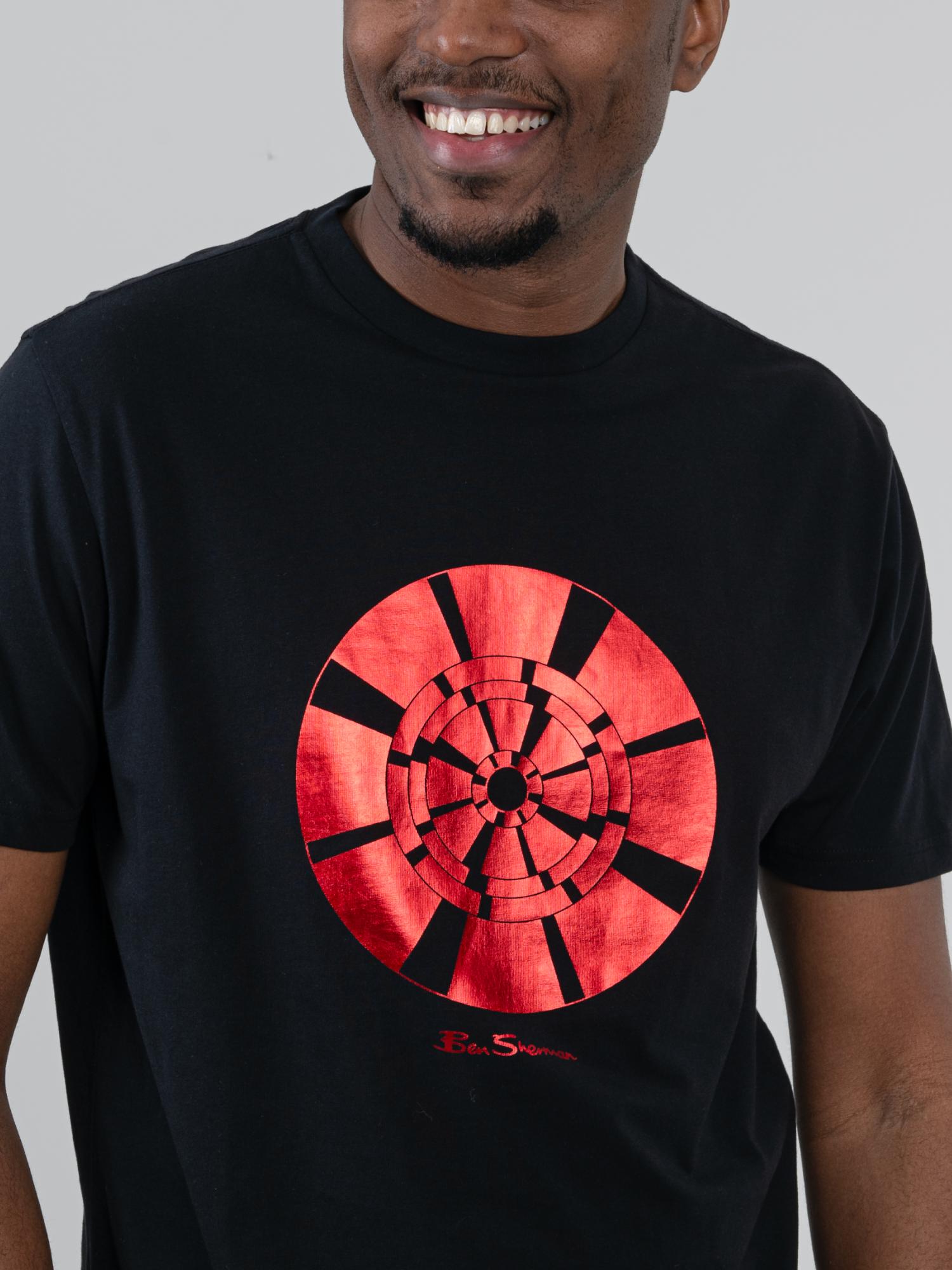 Ben Sherman Mens Disk Foil T-Shirt In Black