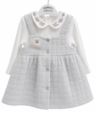 Mother's Choice Kids 2Cpc Quilted Dress In Grey