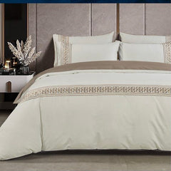 Egyptian Cotton Givenchy T400 Duvet Covers In Cream and Stone