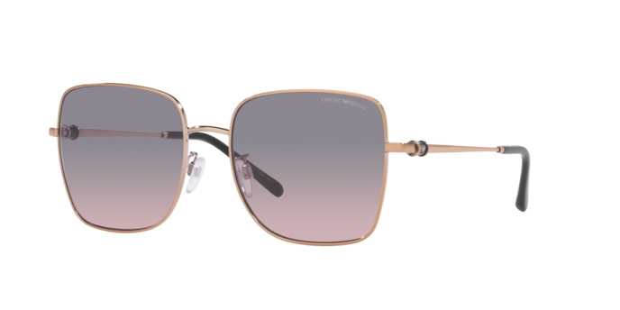 Emporio Armani Unisex Shiny Sunglasses In Rose Gold