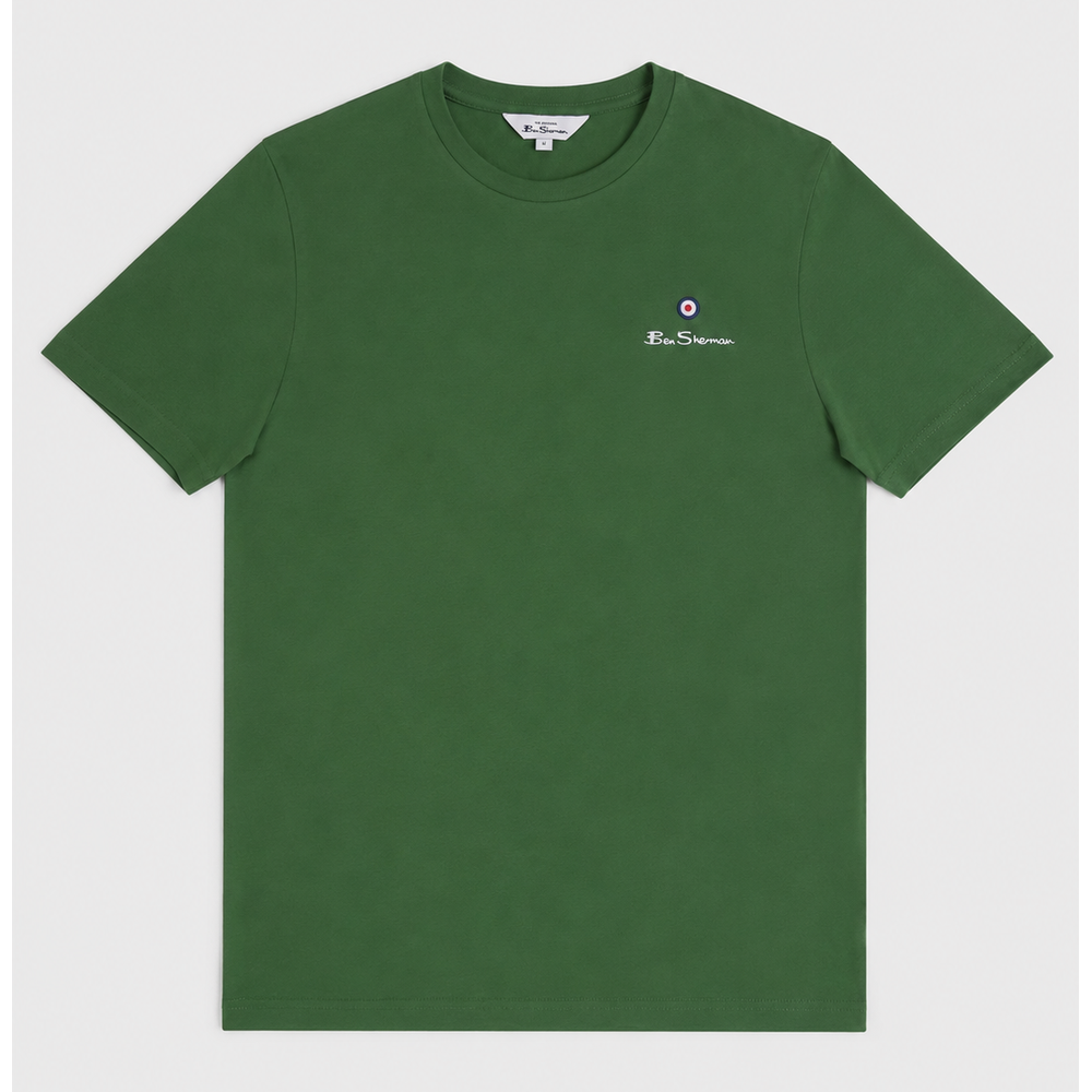 Ben Sherman Entry Target Print Crew Neck T-Shirt In Green