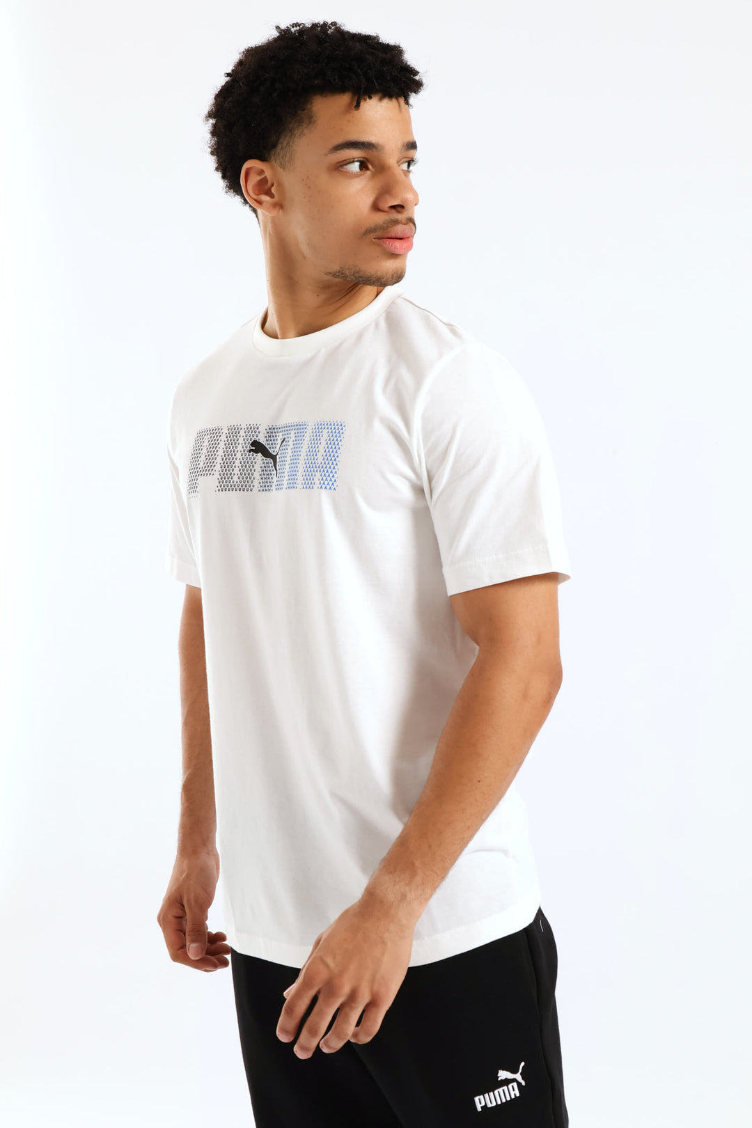 Puma Ess Logo Lab Tee White