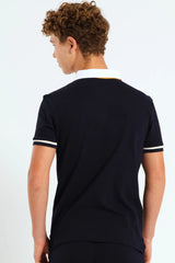 Polo Boys  Dawson Quarter Zip Ss Golfer Navy