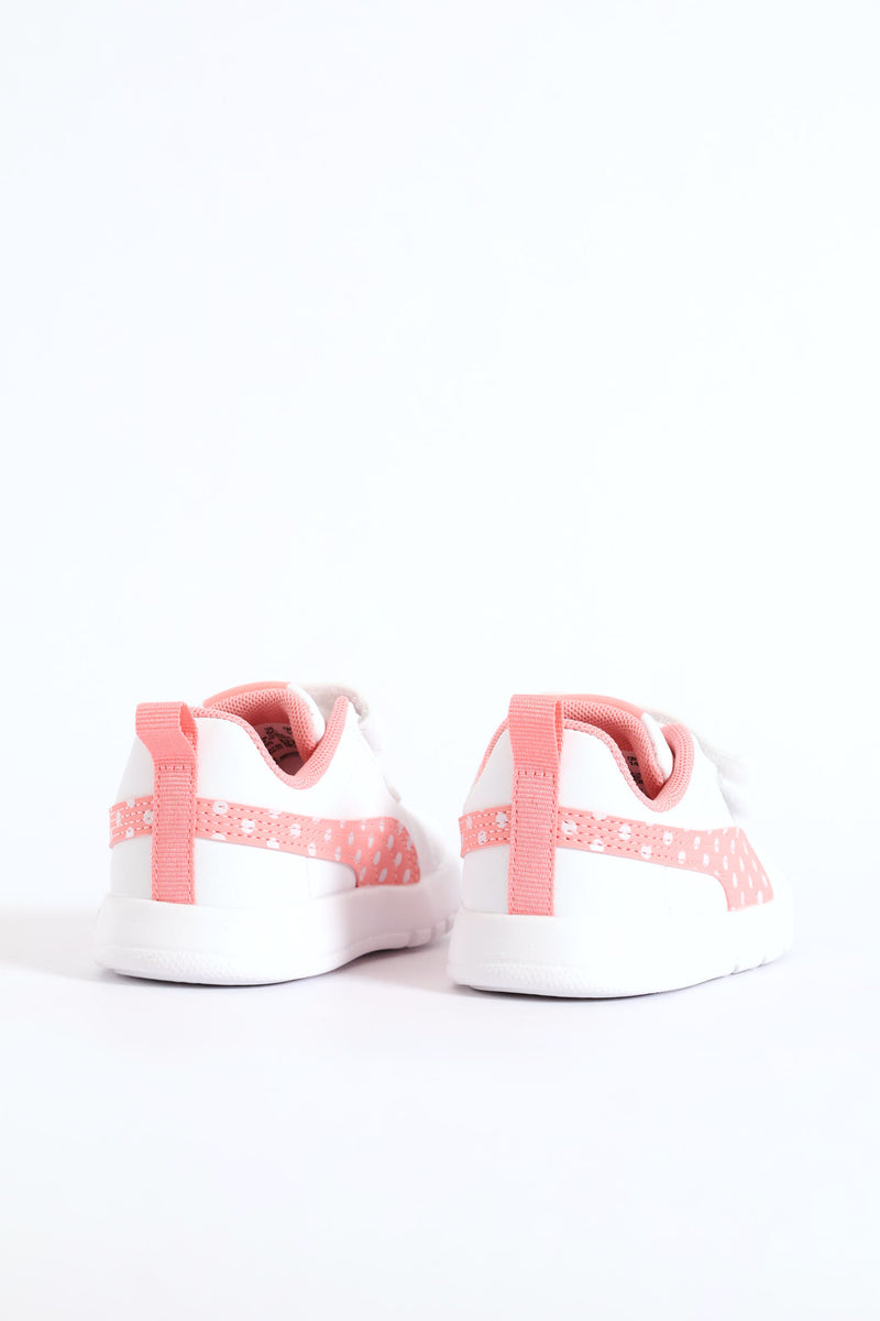 Puma Girls Courtfelx V3 Dotty V Inf Shoes In White & Pink