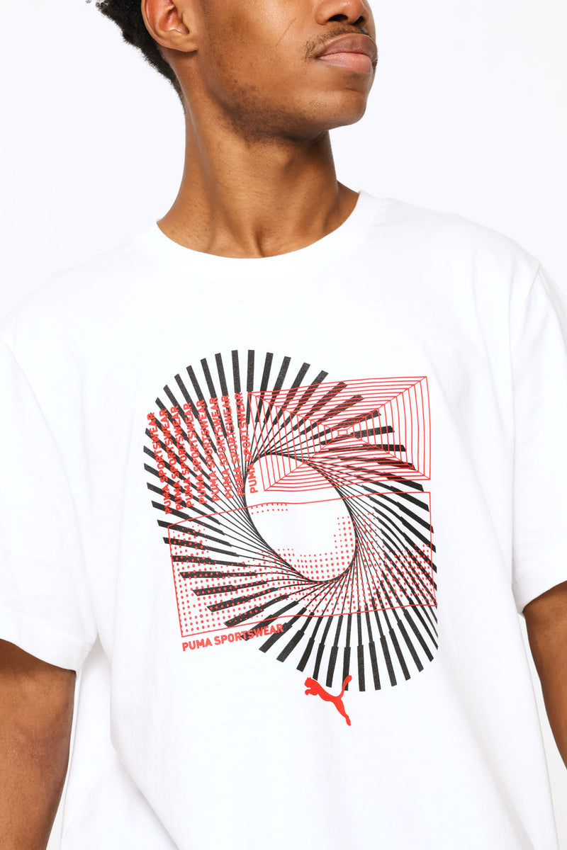 Puma Mens Graphic Circular T-shirt In White
