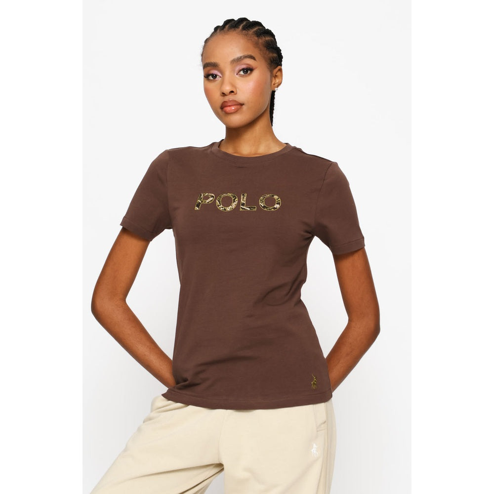 Polo Womens Anele Embelished T-Shirt I Chocolate