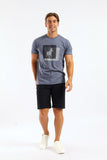 Polo Mens Block Printed Ss Tee Blue