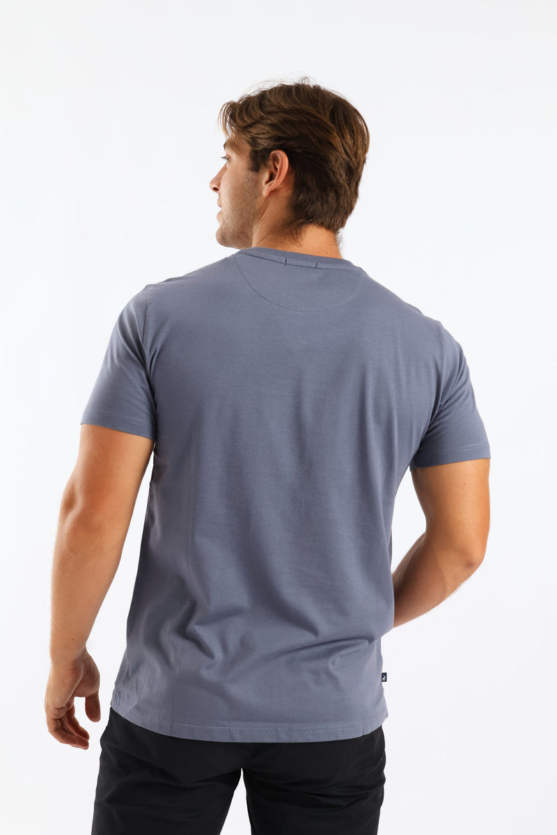 Polo Mens Block Printed Ss Tee Blue