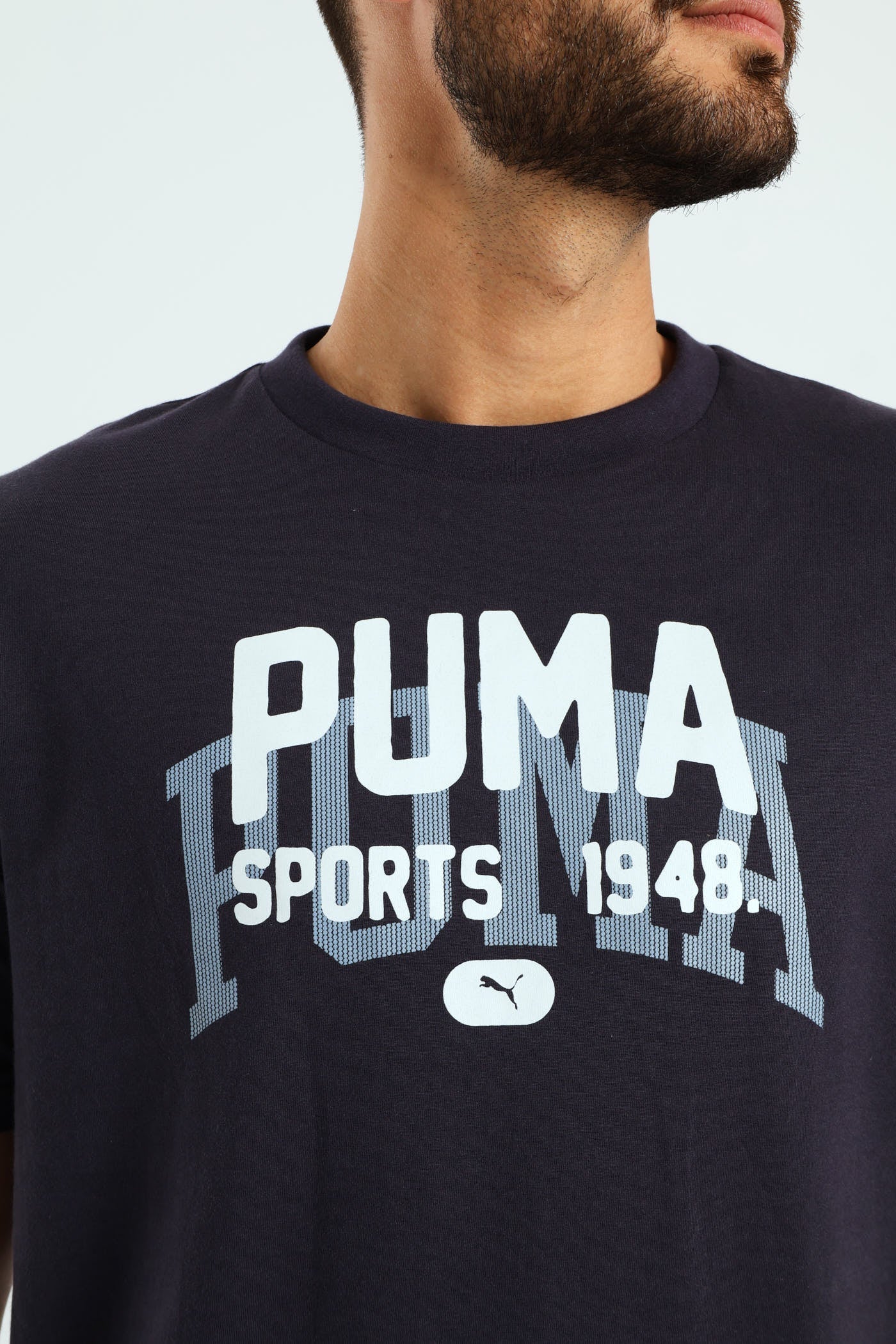 Puma Mens Graphic Varsity T-Shirts In Navy