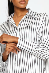 Polo Womens Nia Long Sleeve Stripe Blouse In White