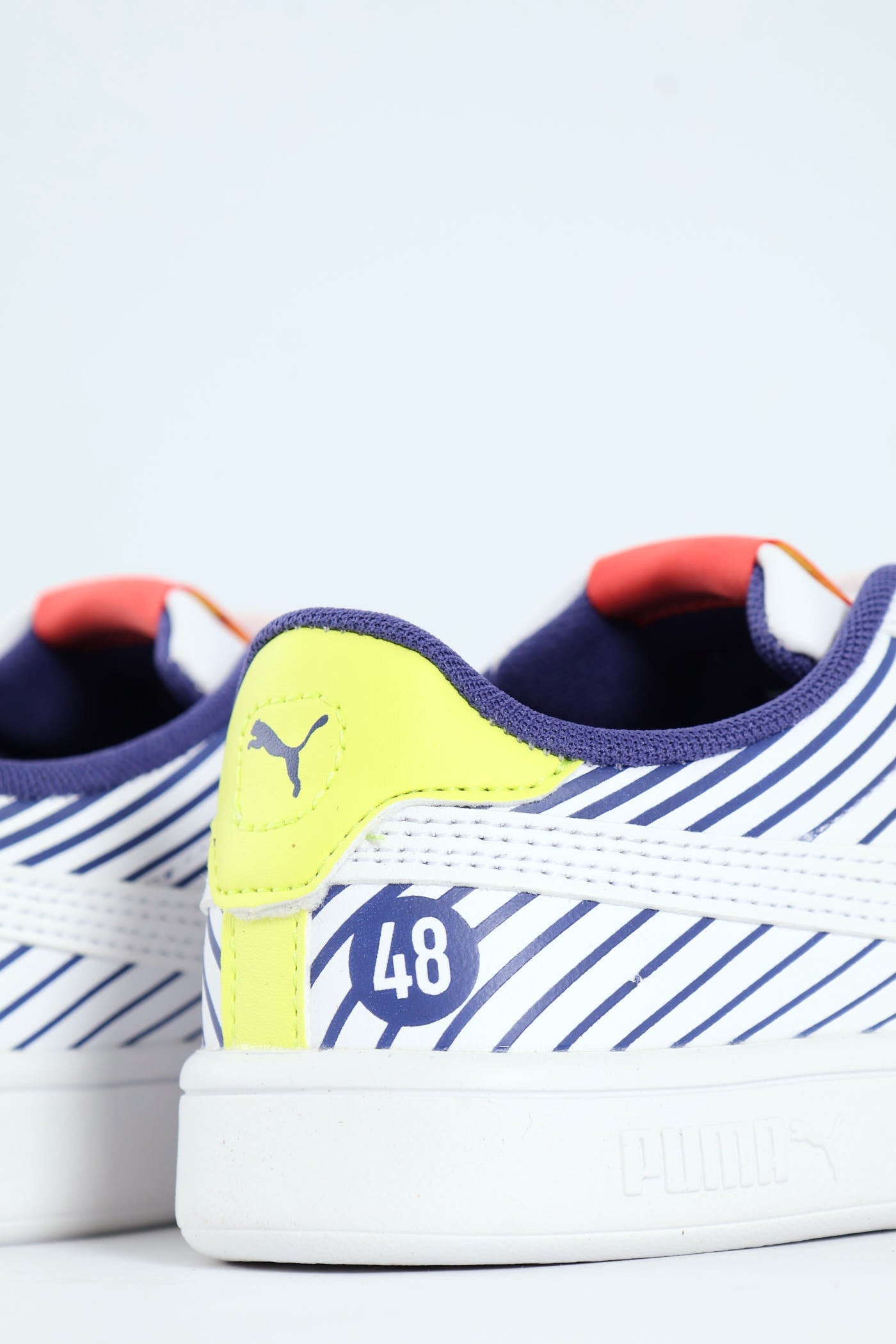 Puma Kids Smash 3.0 Poised 2 Race V Inf White/Blue Sneakers