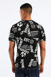 Soviet Mens Rotary Switch Print T-Shirt In Black