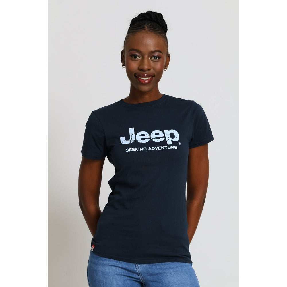 Jeep Ladies Icon Logo T-Shirt In Navy