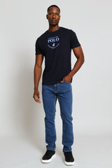 Polo Mens Heritage Logo Printed T-Shirt In Navy