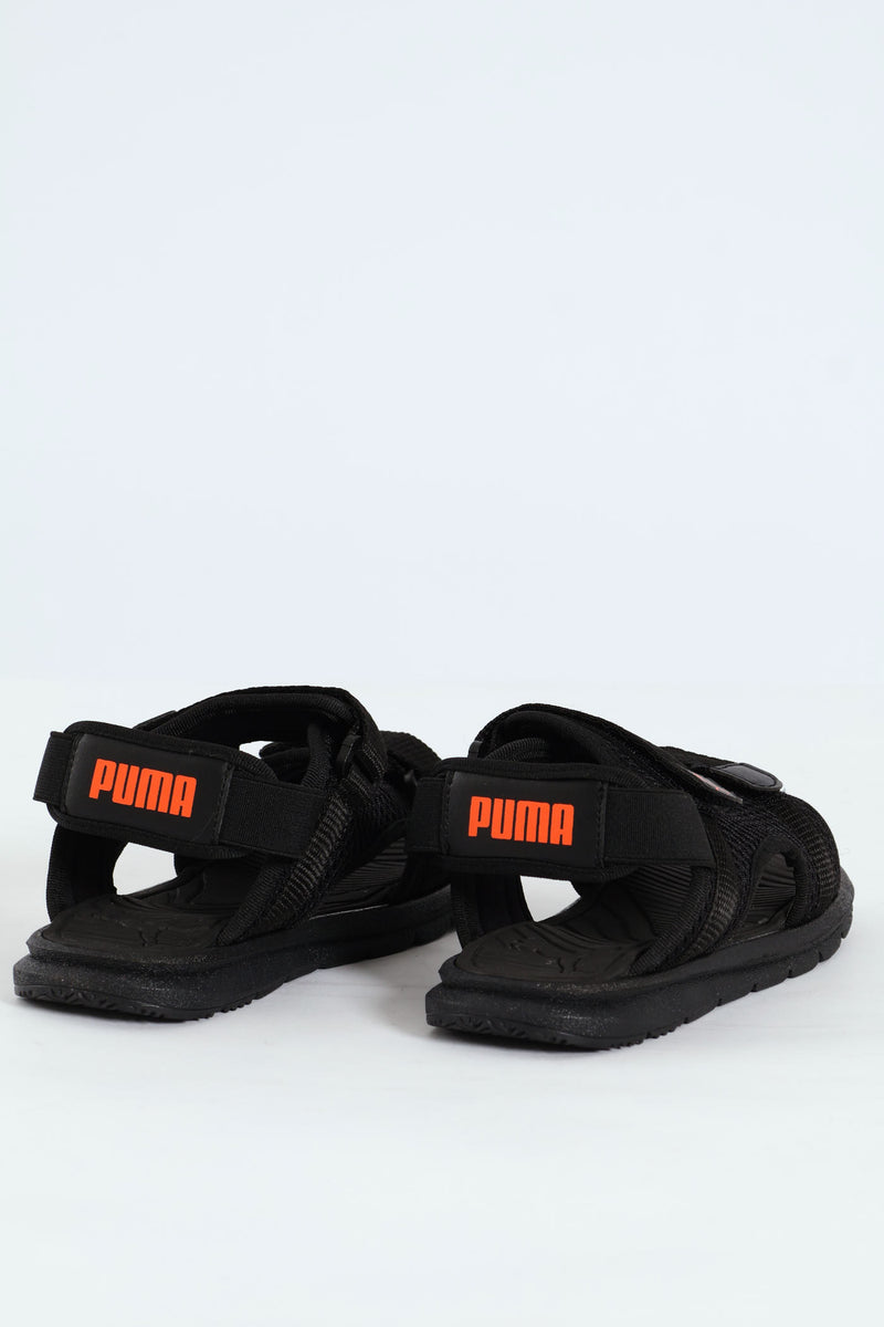 Puma Boys Crony Evolve 2.0 Zadp Ps Sandals In Black & Red