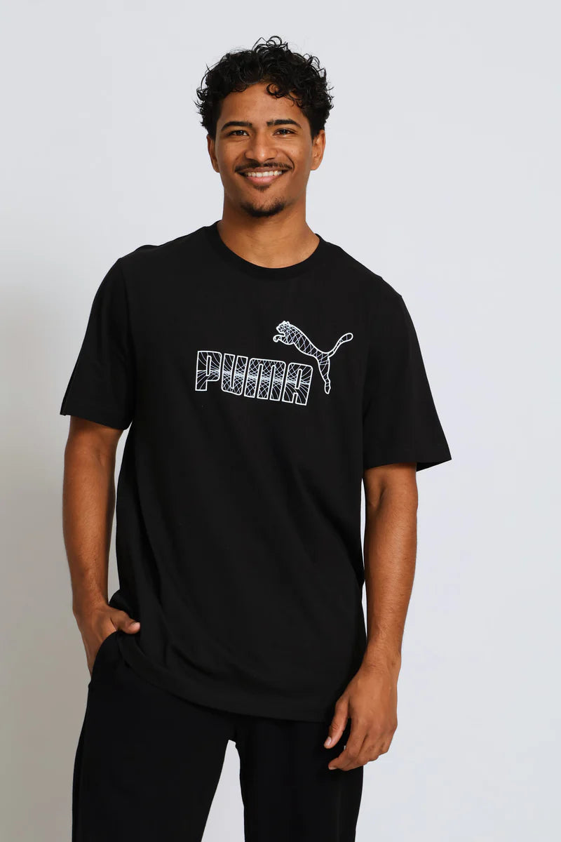 Puma Mens Graphic No.1 Logo T-Shirt In Black