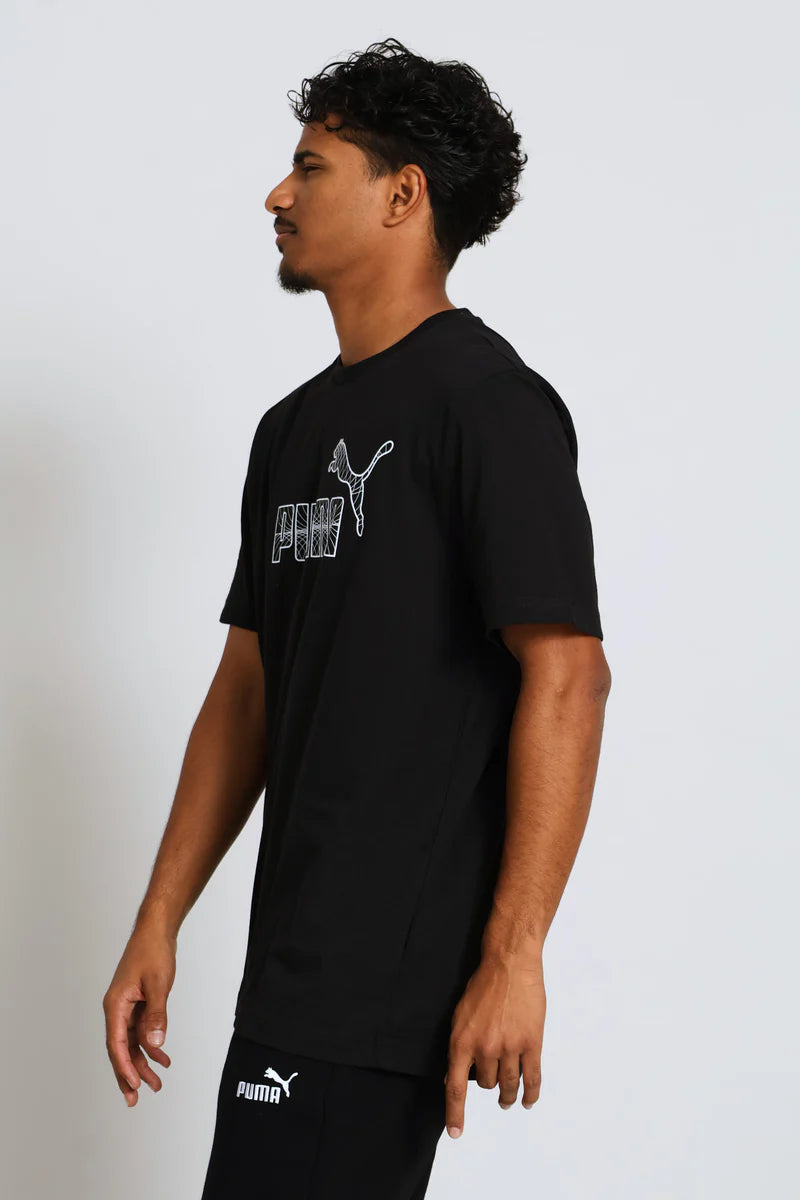 Puma Mens Graphic No.1 Logo T-Shirt In Black