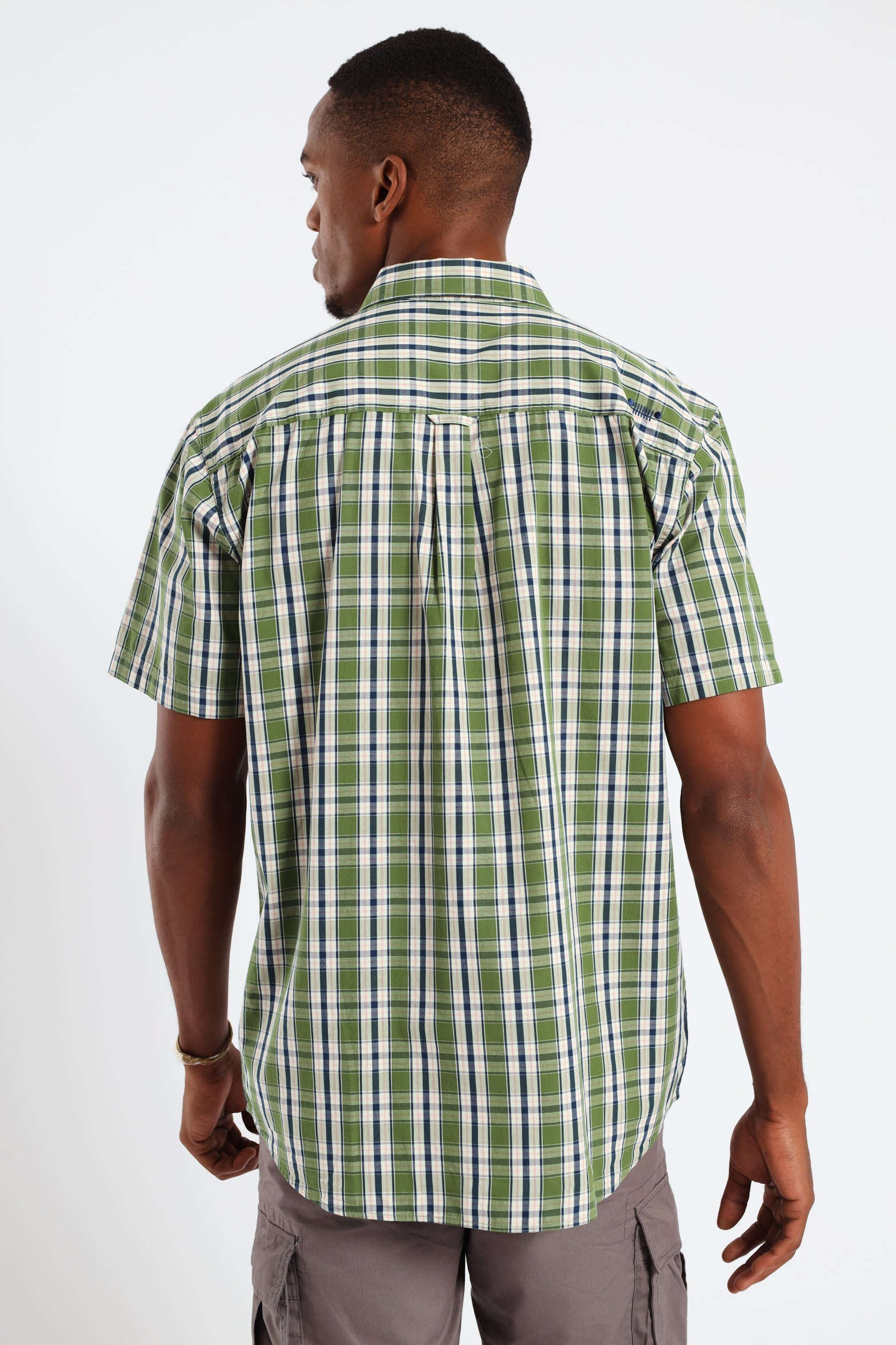 Jeep Mens Yarn Dye Check Shirts in Green
