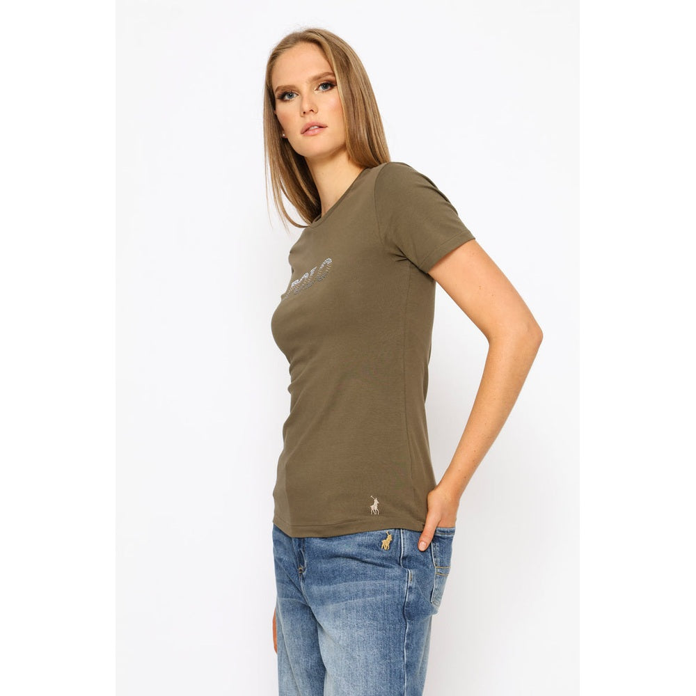 Polo Womens Mbali Sequin T-Shirt In Fatigue