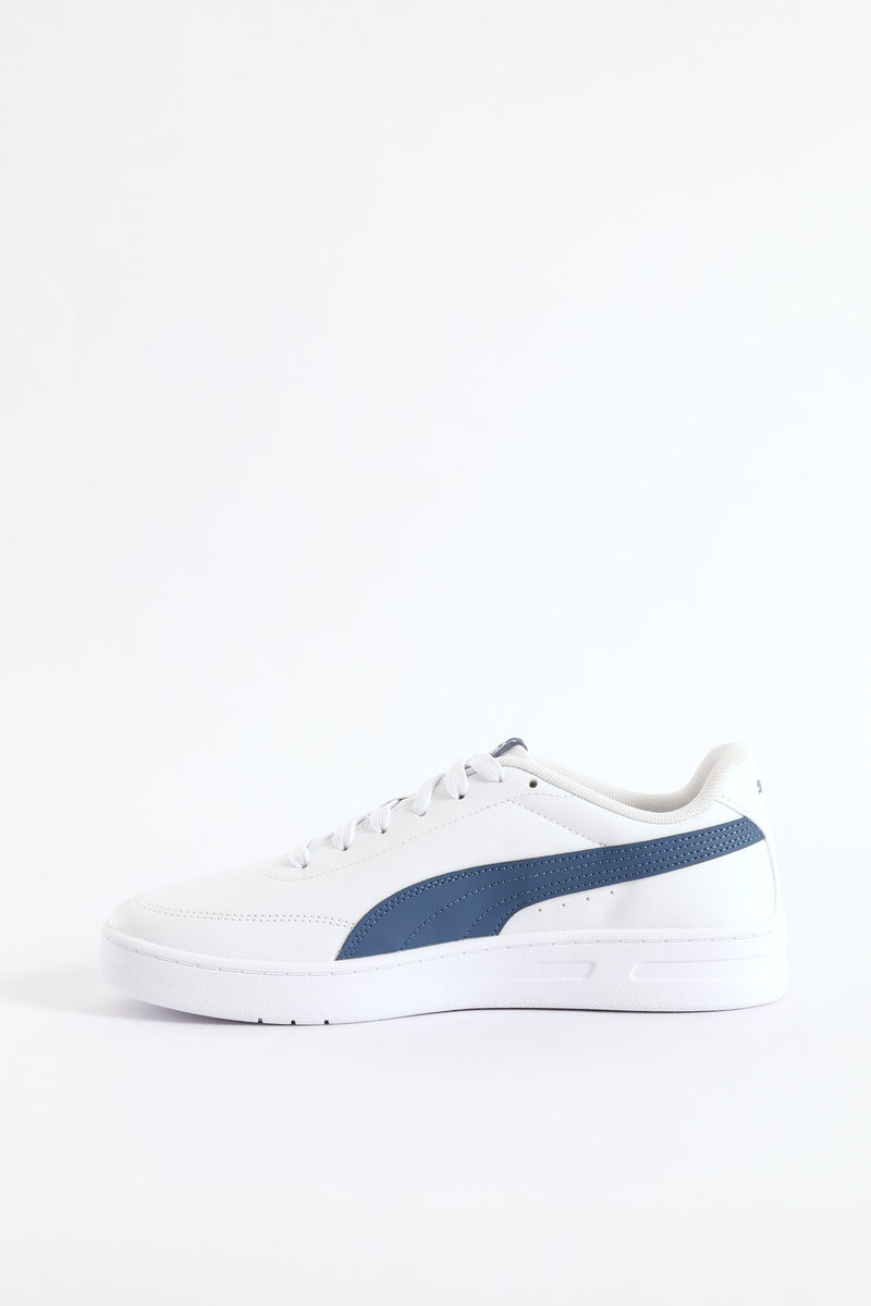 Puma Mens Court Classic Clean Sneakers In White