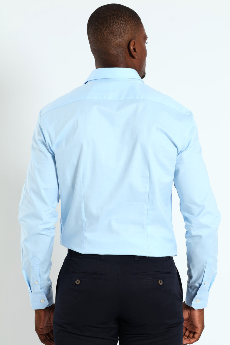 Polo Mens Slim Stretch Shirt In Blue