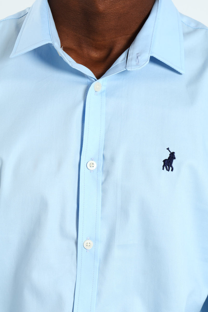 Polo Mens Slim Stretch Shirt In Blue