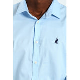 Polo Mens Slim Fit Stretch Shirt In Light Blue