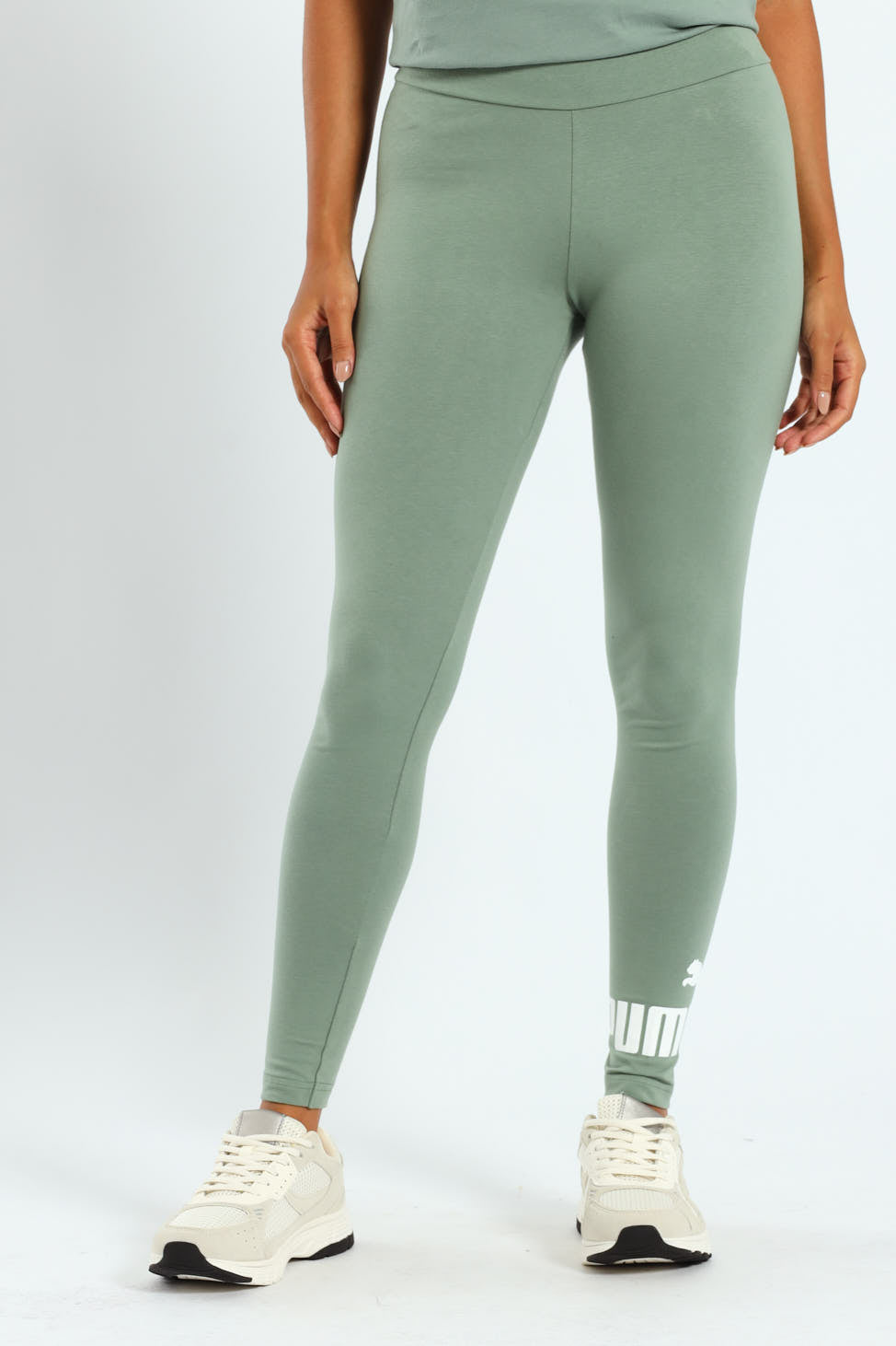 Puma Womens Essential Logo Leggings In Pale Green