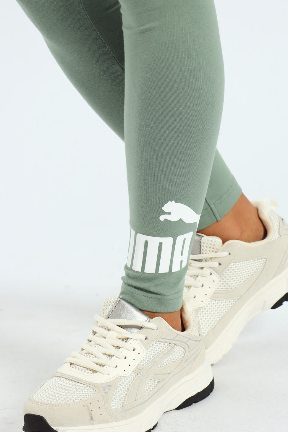 Puma Womens Essential Logo Leggings In Pale Green
