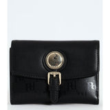 Polo Savoy Compact Trifold Purse In Black