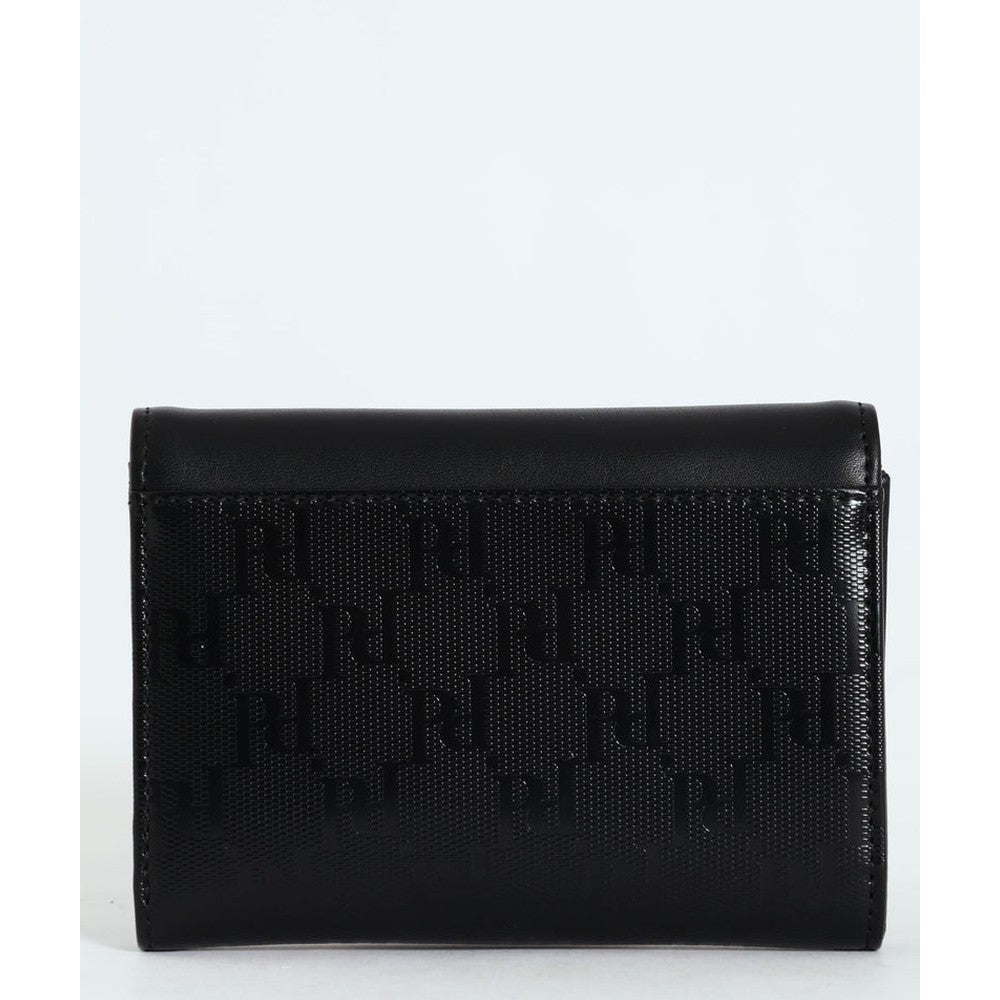 Polo Savoy Compact Trifold Purse In Black