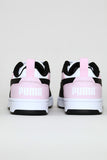Puma Girls Rebound V6 Lo Jr Sneakers In Black,White And Pink