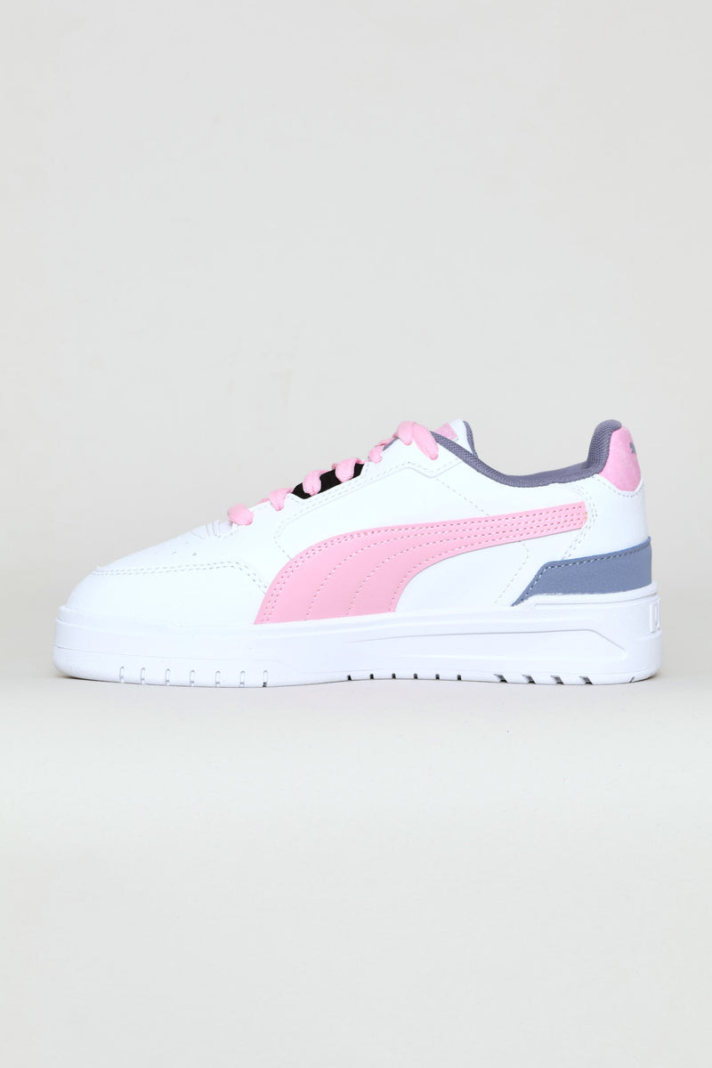Puma Girls Shuffle Downtown Lo 90S Jr Sneakers In White And Pink