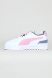Puma Girls Shuffle Downtown Lo 90S Jr Sneakers In White And Pink