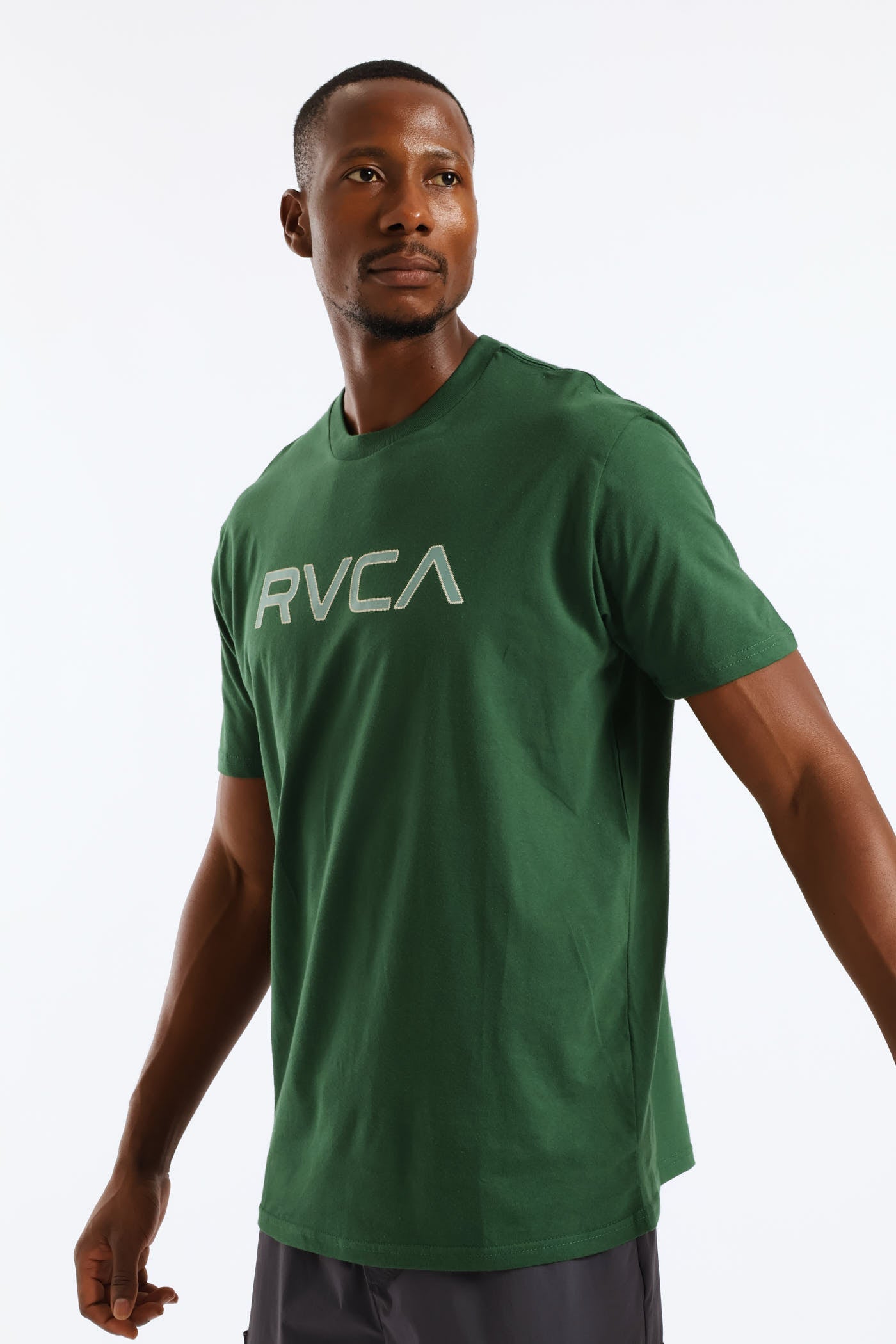 RVCA Mens Big Stitch T-Shirt In Grass Green