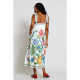 Izabel London Short Sleeve Floral Dress In White Multi