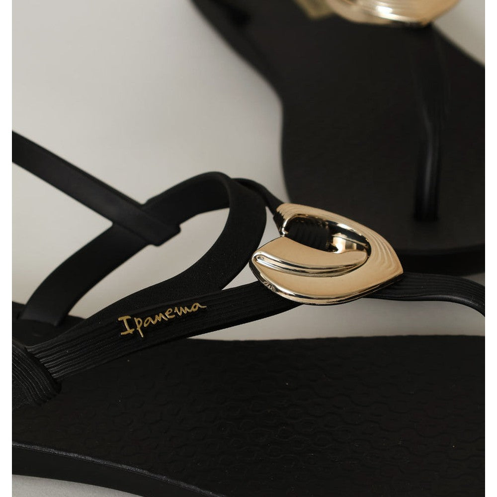 Ipanema Ladies Classy Dreamy Sandals In Black & Gold