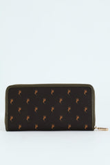 Polo Womens Monticello Zip Around Purse In Brown And Olive Green